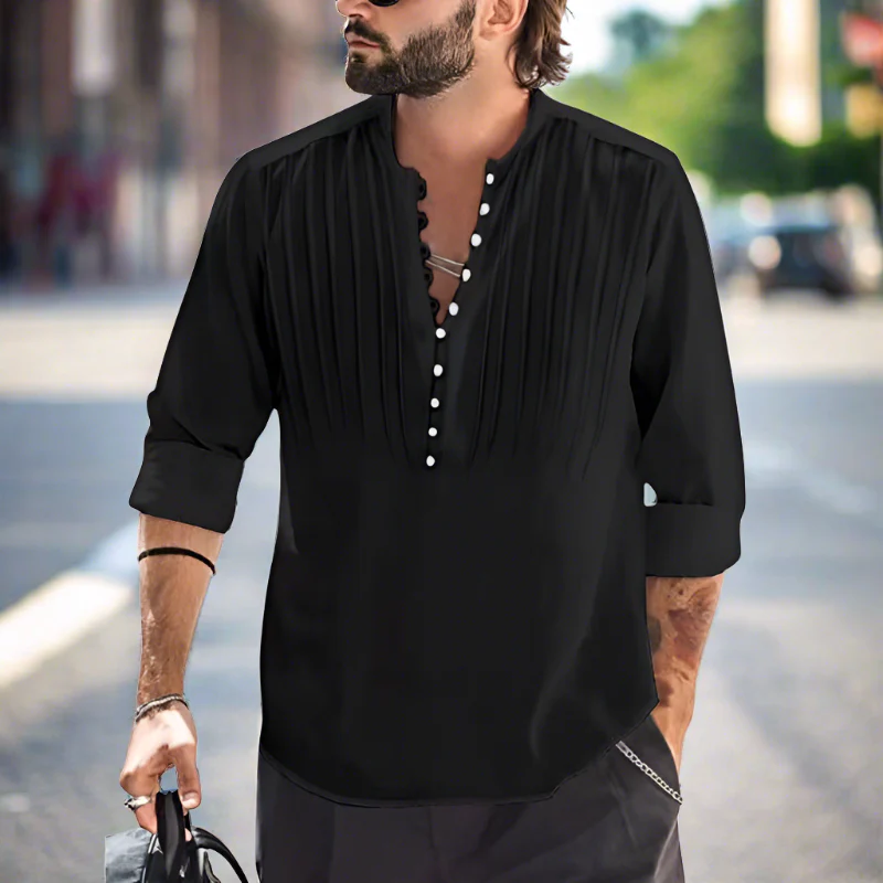 Ilbert® | Stylish Summer Shirt With V-Neck And Button Closure - Image 3