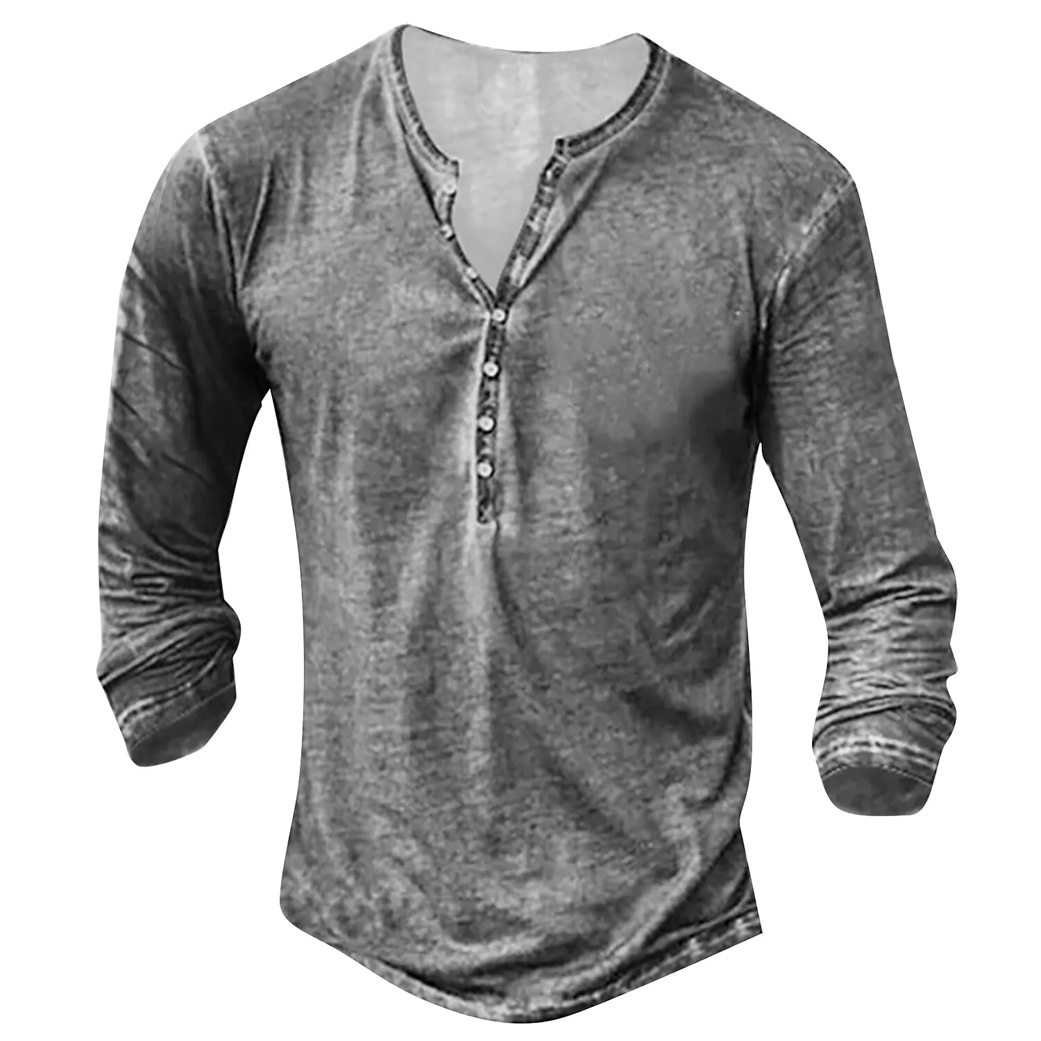 Ildefonso® | Collarless Long-Sleeved Shirt For Men - Image 2