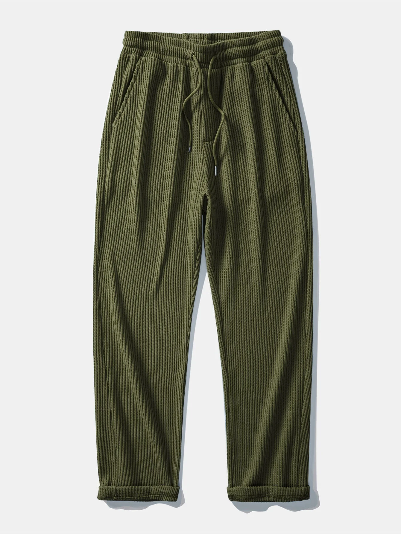 Iliás® | Long Sleeved Knitted Waffle Polo Shirt & Drawstring Knitted Waffle Pants - Image 7