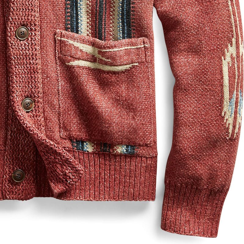 Imanol | Vintage jacquard cardigan with lapels and button closure - Image 4