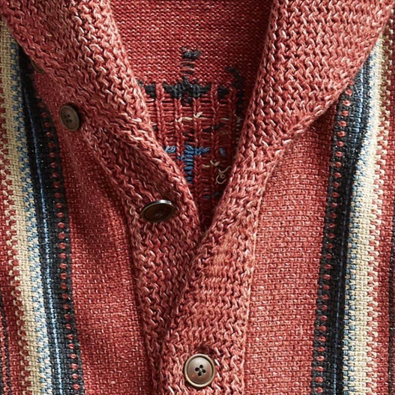 Imanol | Vintage jacquard cardigan with lapels and button closure - Image 5