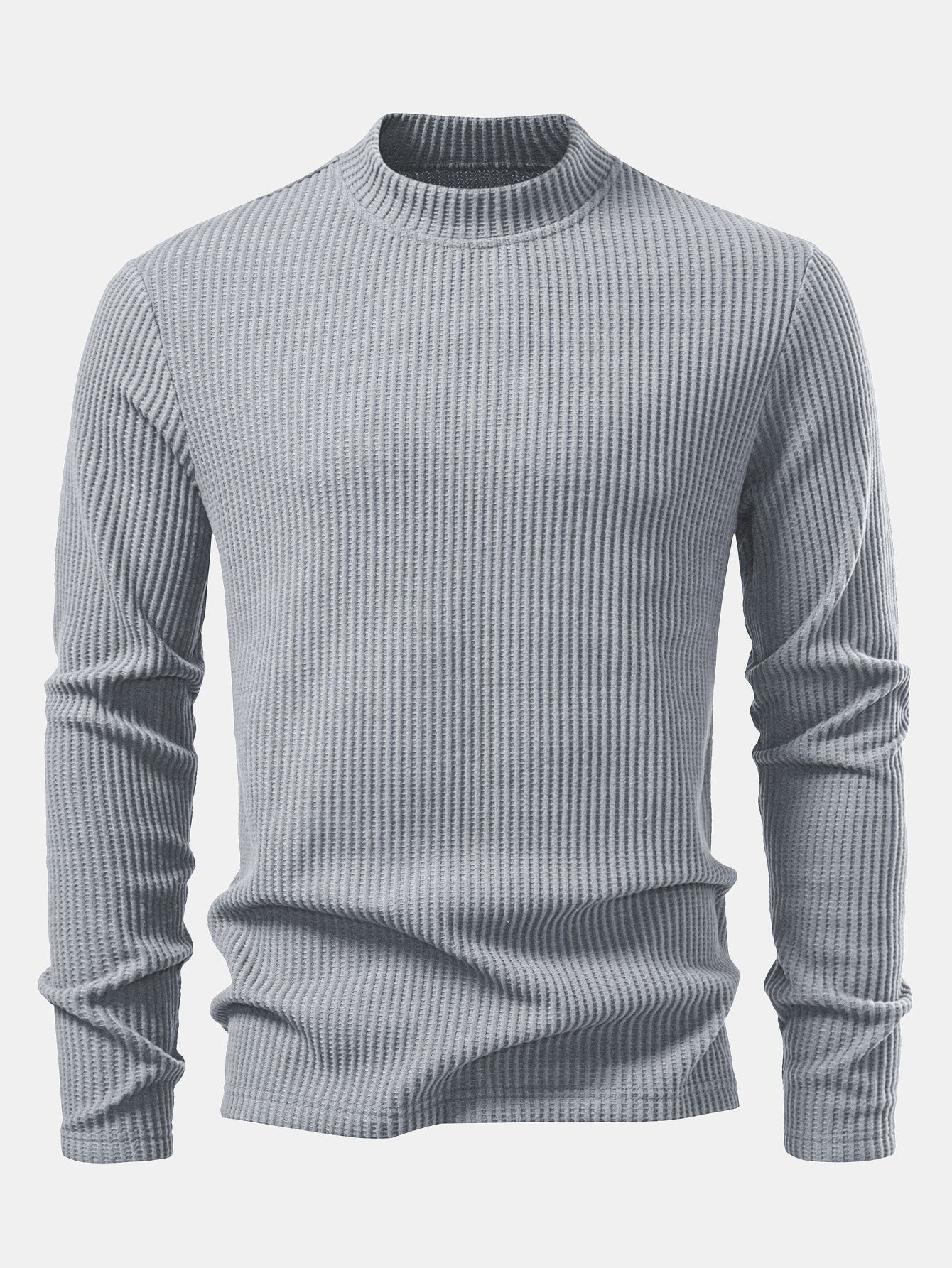 Imran® | Long Sleeve Waffle Mock Neck T-Shirt & Drawstring Knitted Waffle Pants - Image 20