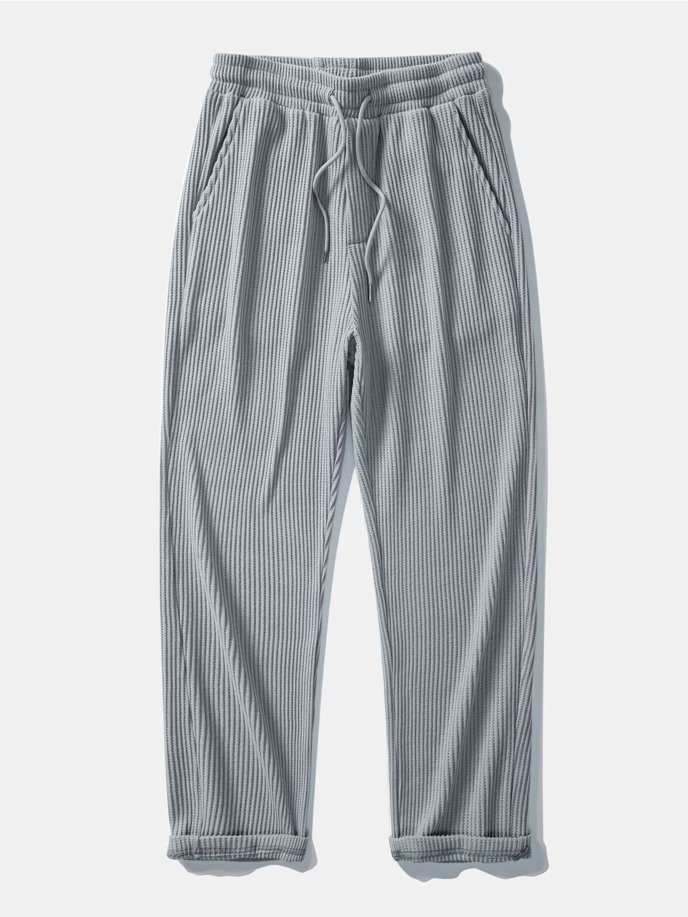 Imran® | Long Sleeve Waffle Mock Neck T-Shirt & Drawstring Knitted Waffle Pants - Image 7