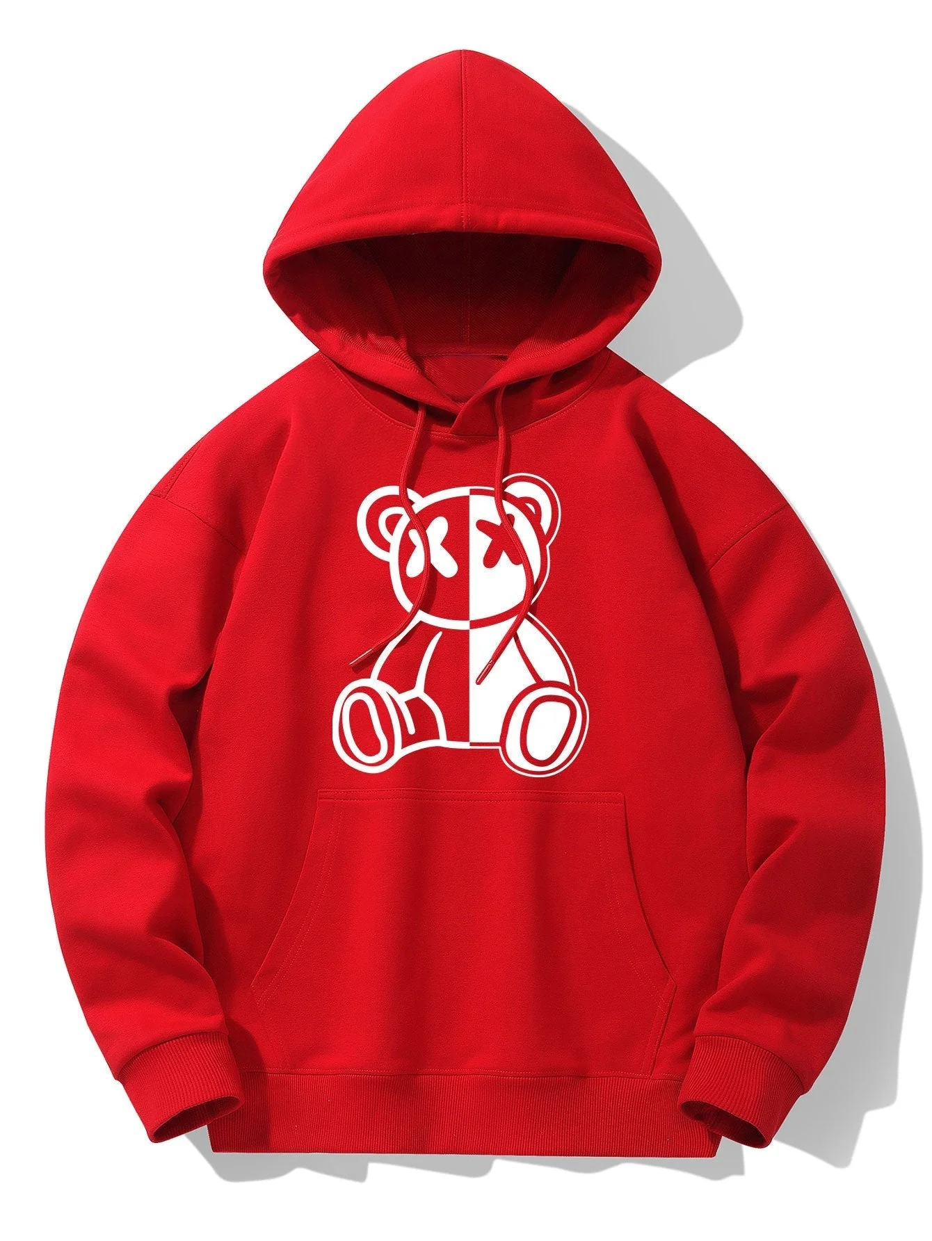 Indigo | Bear Print Drop Shoulder Relaxed Hoodie - Image 10