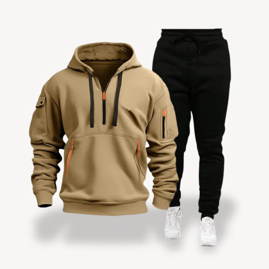 Inocencio® | Men Tracksuits with Half Zip Hoodie - Image 4