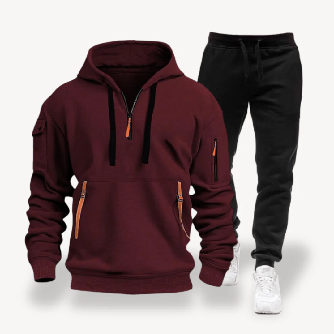 Inocencio® | Men Tracksuits with Half Zip Hoodie - Image 6