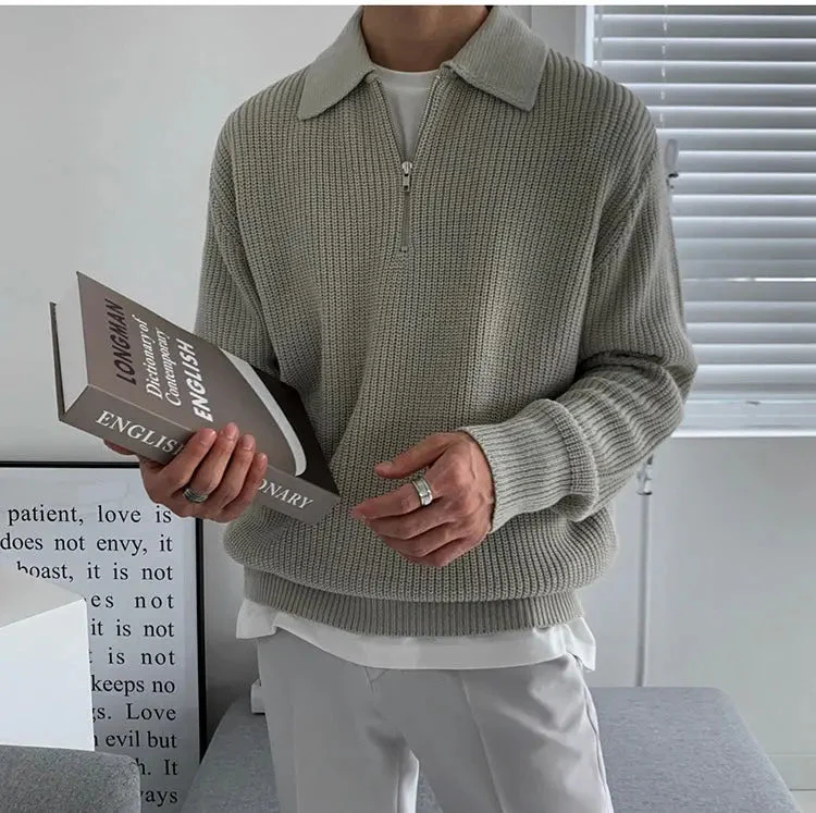 Ira® | Half-Zip Knitted Sweater For Men - Image 4