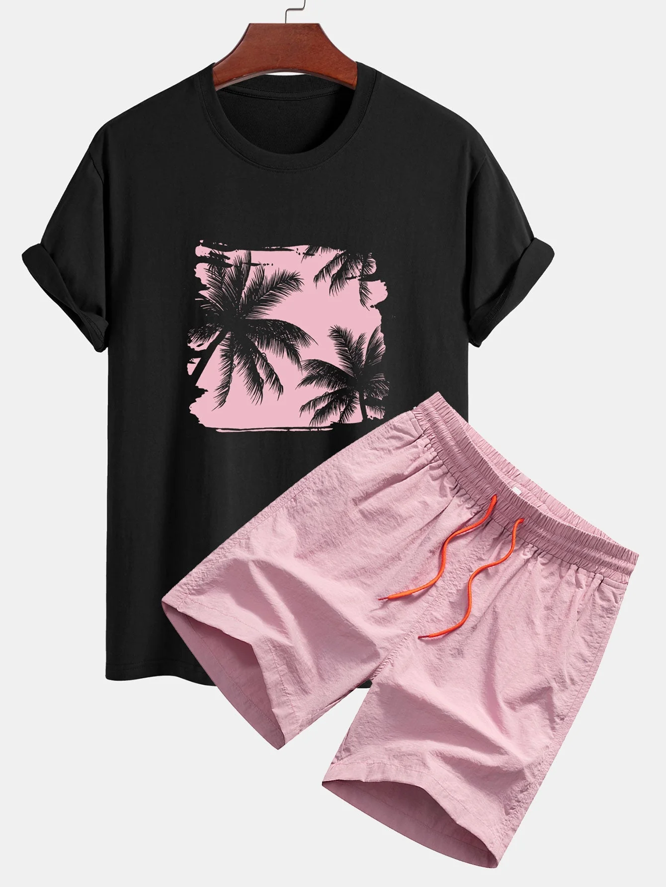 Irenaeus® | Palm Trees Silhouette Print Cotton T-Shirt & Swim Shorts - Image 7