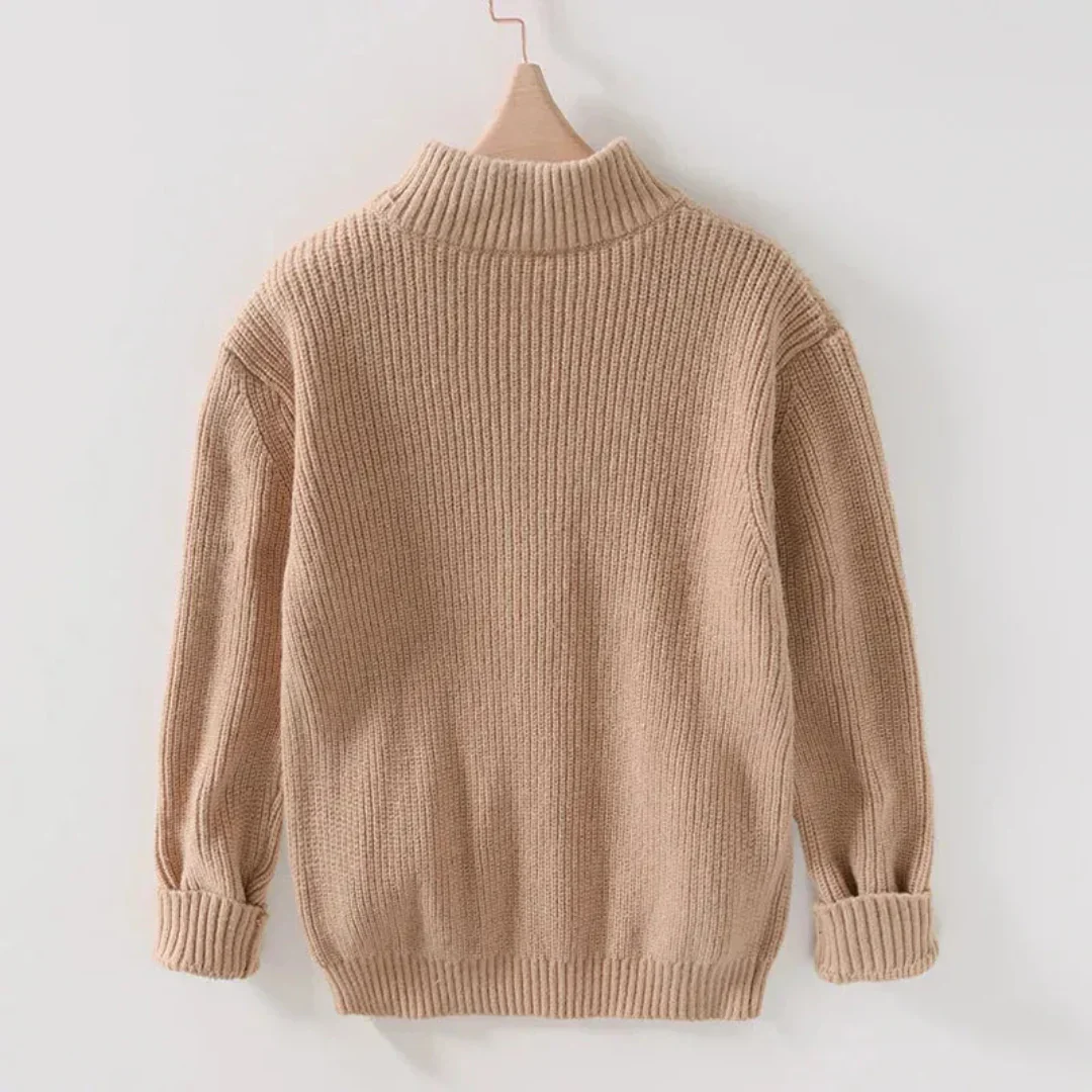 Irineo | Adam Ribbed Knit Zip Sweater - Image 2