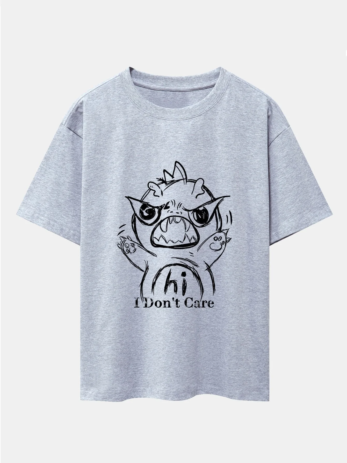 Isaac® | Cartoon Dinosaur Print Drop Shoulder Oversize T-Shirt - Image 6
