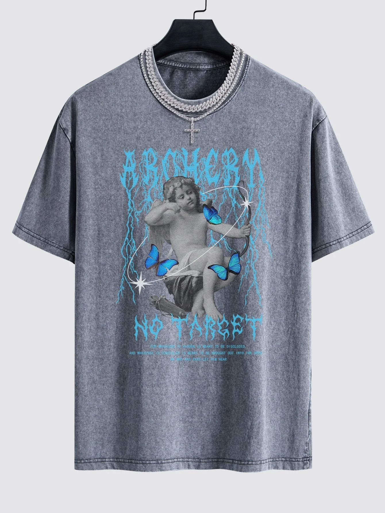 Isaac® | Character Slogan Print Washed Drop Shoulder Oversize T-Shirt - Image 2