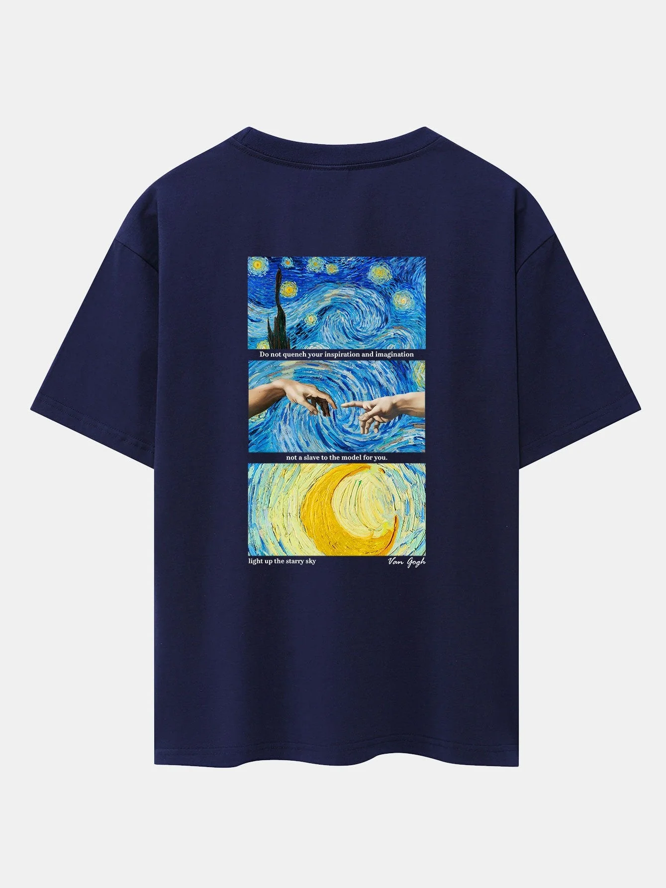 Isaac® | The Starry Night Back Print Drop Shoulder Oversize T-Shirt - Image 13
