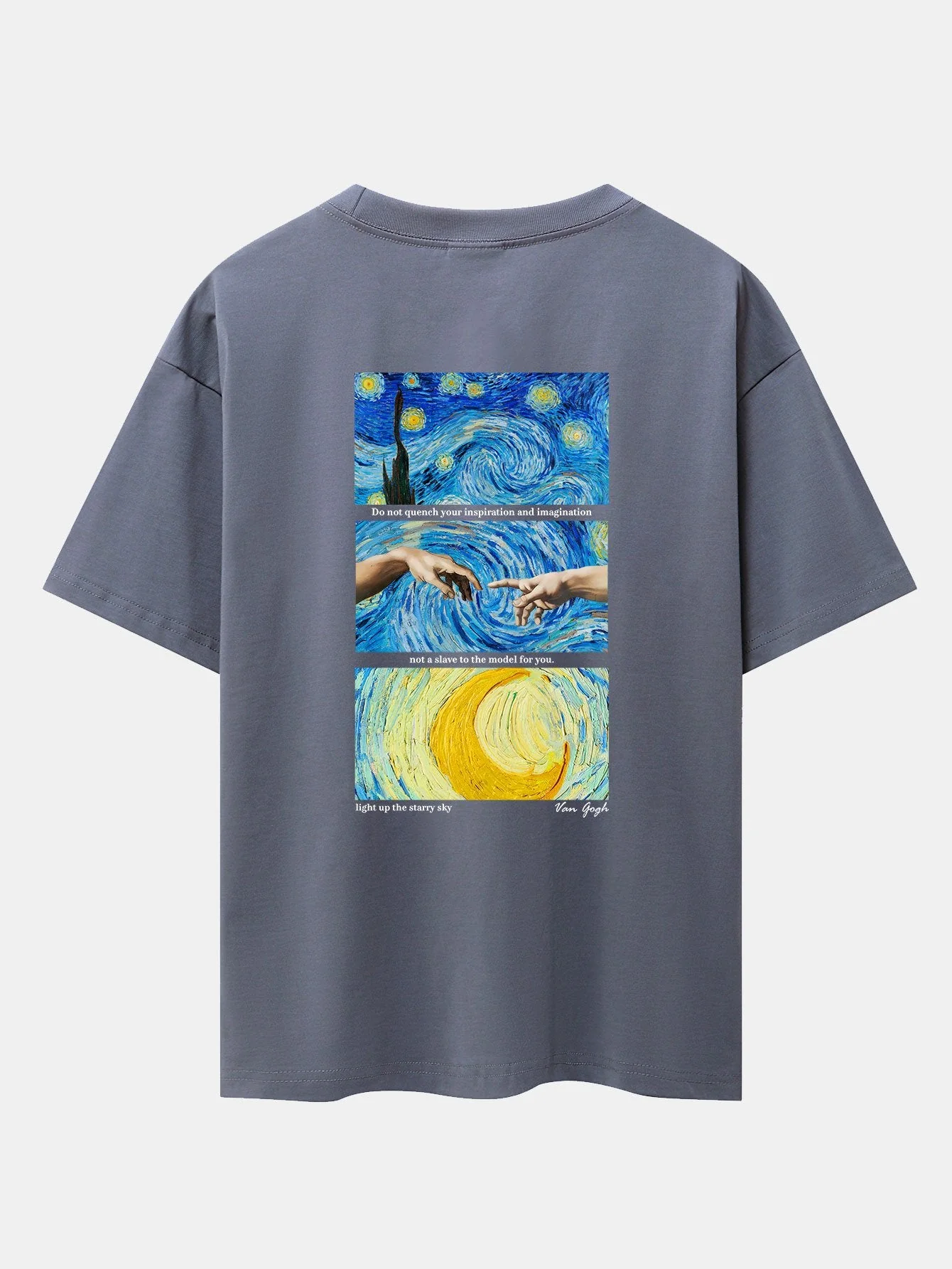 Isaac® | The Starry Night Back Print Drop Shoulder Oversize T-Shirt - Image 21
