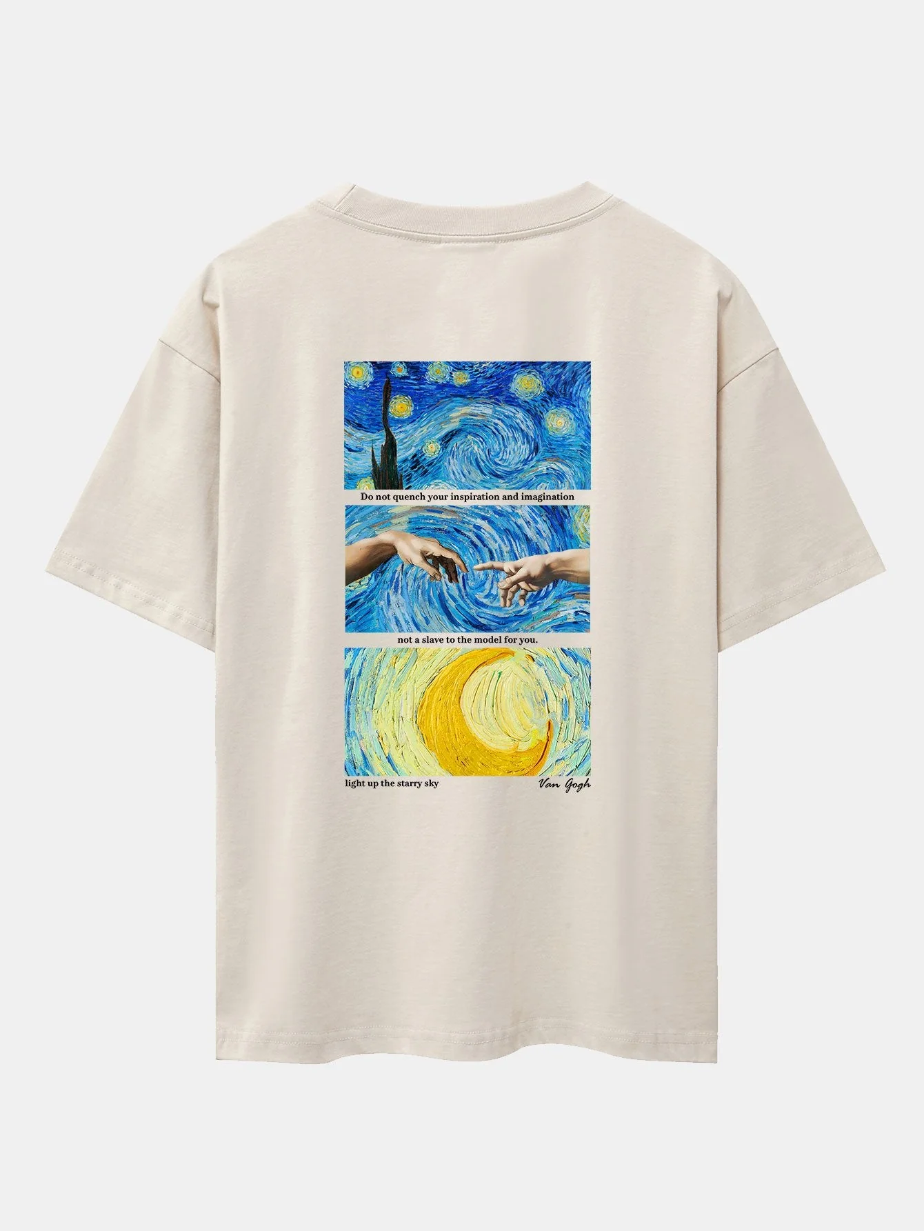 Isaac® | The Starry Night Back Print Drop Shoulder Oversize T-Shirt - Image 5