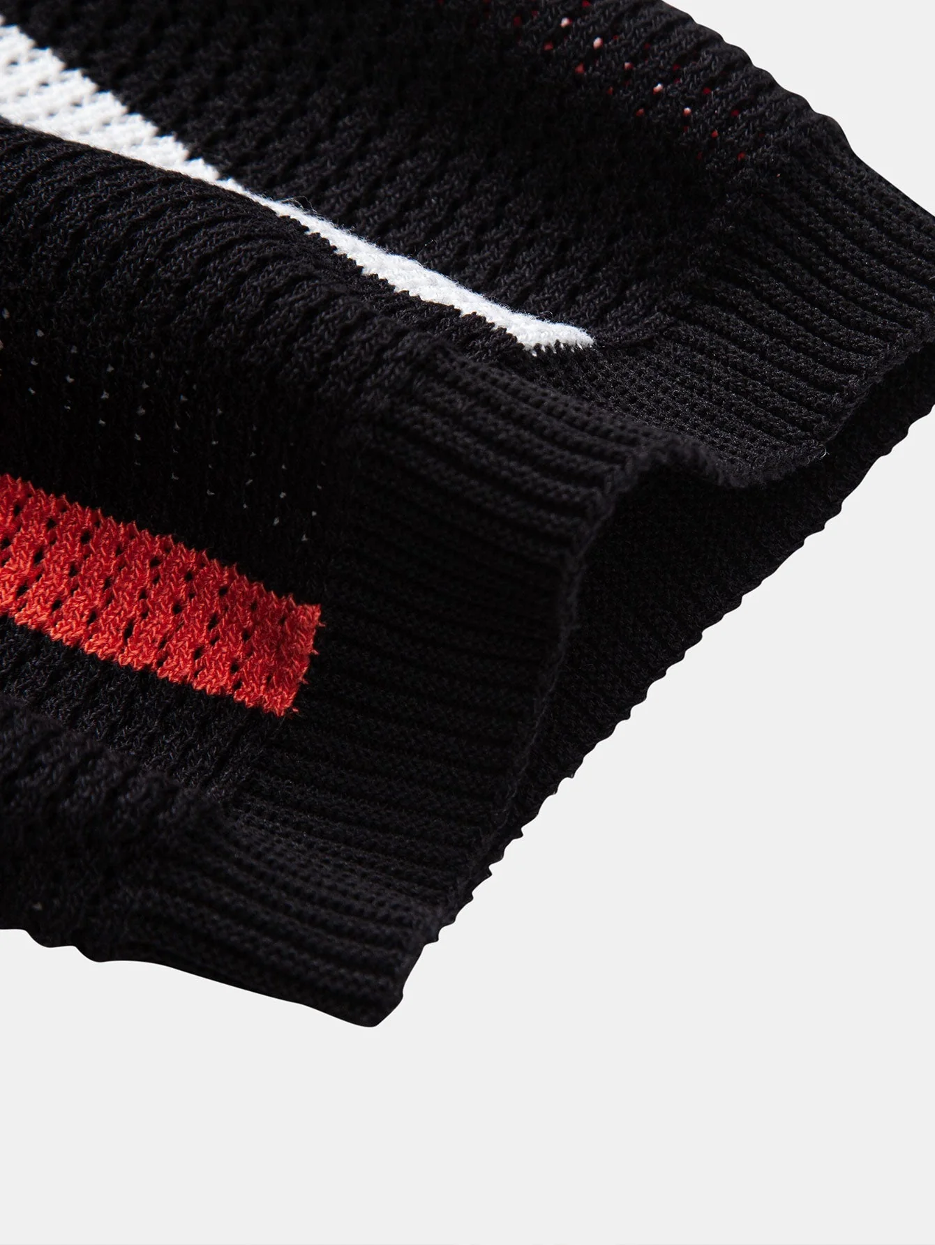 Isaac | Striped Knit Zip Up Polo Shirt - Image 2