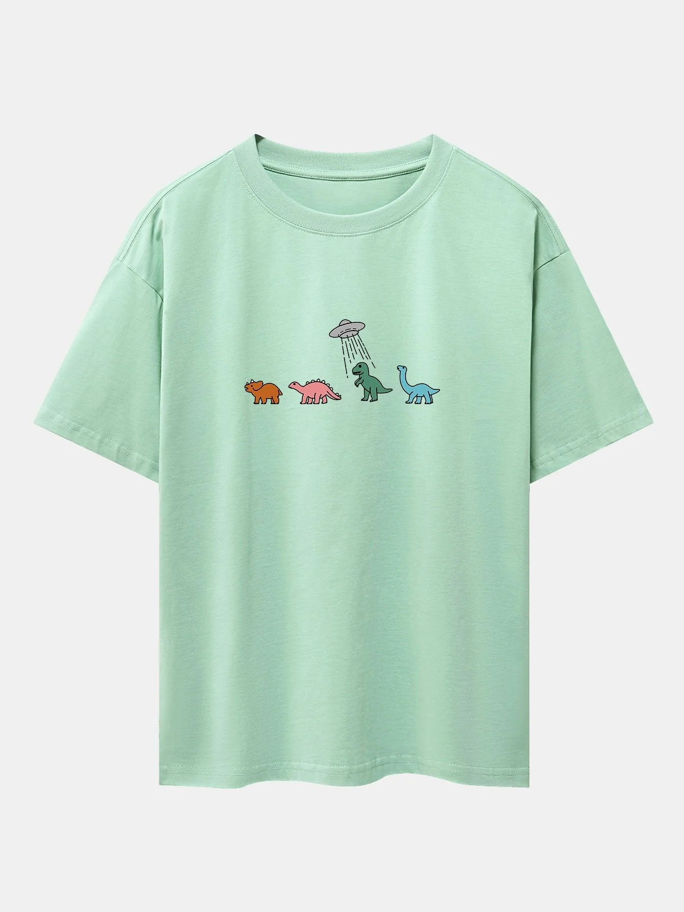 Isaiah® | Cartoon Dinosaur Print Heavy Weight Oversize T-Shirt - Image 4