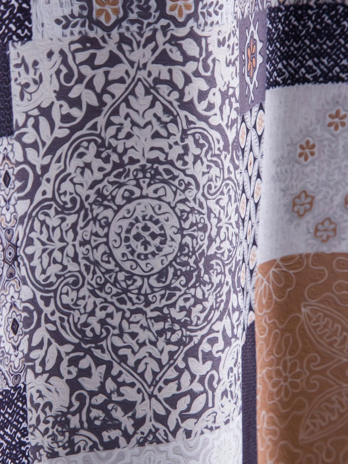 Isaiah® | Tile Patchwork Print Button Up Shirt - Image 3