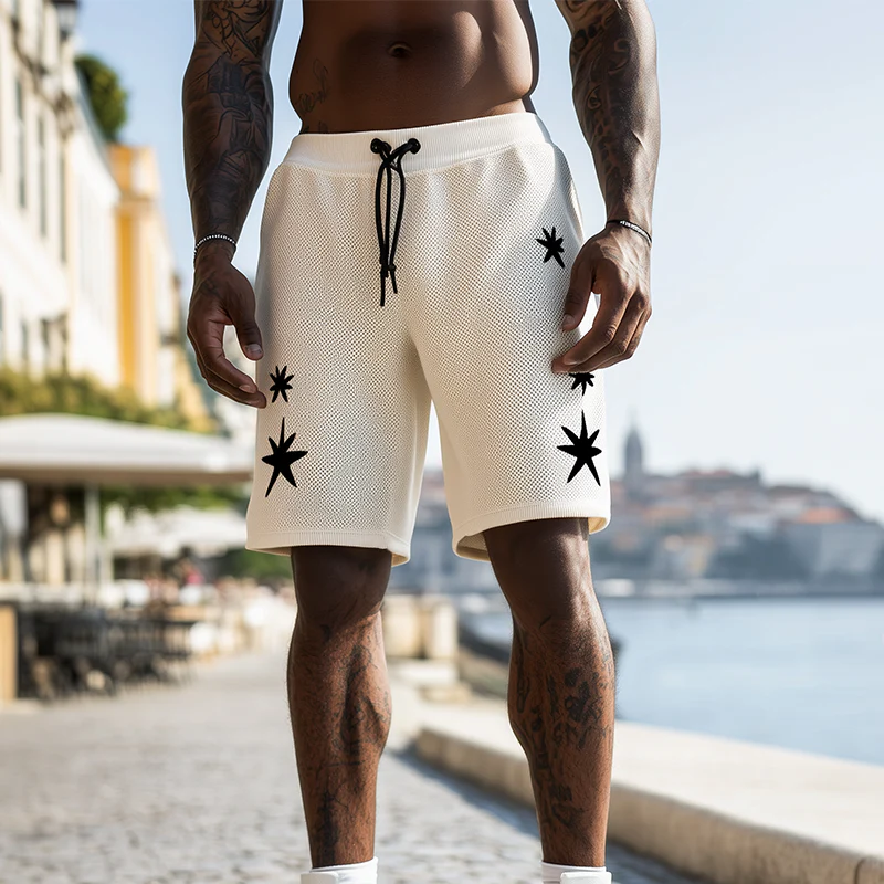 Isaiah | Men'S Spring And Summer Fashion Casual Knitted Towel Embroidery Elastic Waist Shorts - Image 3