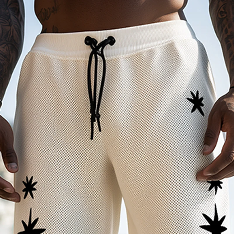 Isaiah | Men'S Spring And Summer Fashion Casual Knitted Towel Embroidery Elastic Waist Shorts - Image 4
