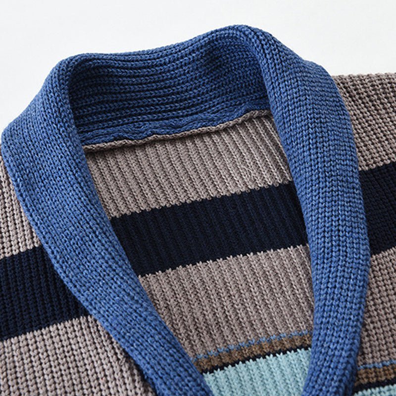 Isis | Stylish colorblock cardigan with lapel collar - Image 10