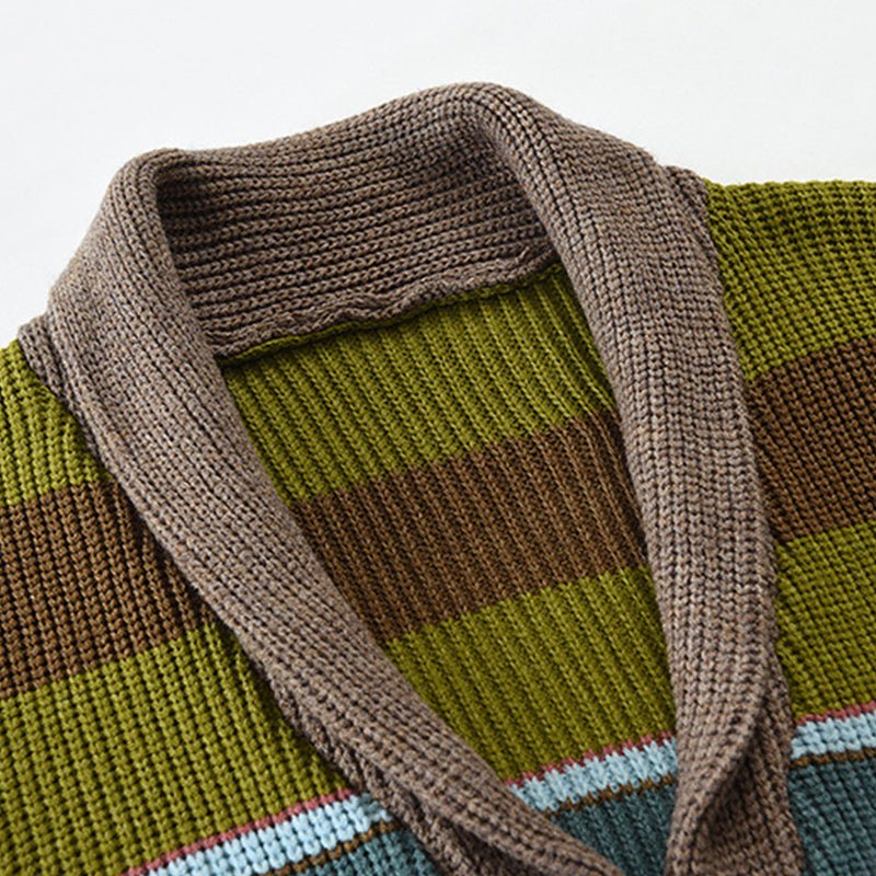 Isis | Stylish colorblock cardigan with lapel collar - Image 11