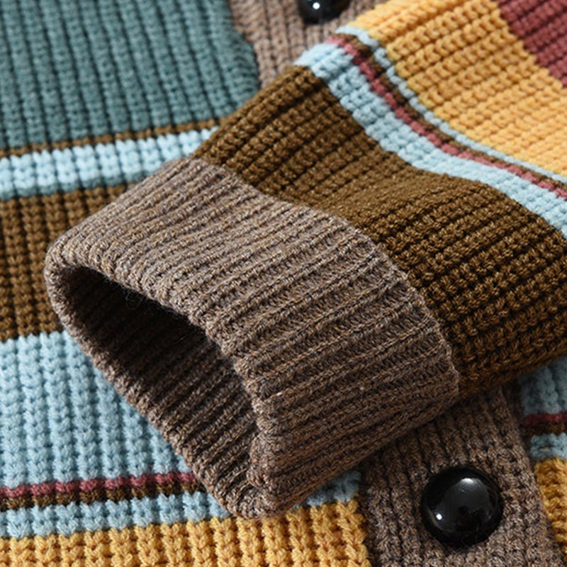 Isis | Stylish colorblock cardigan with lapel collar - Image 13