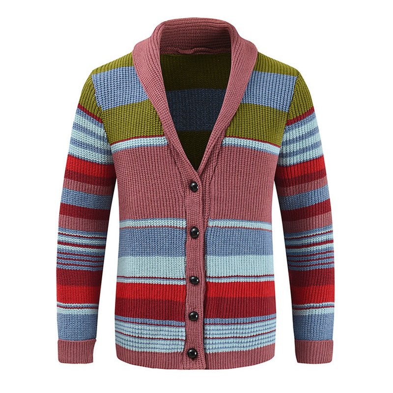Isis | Stylish colorblock cardigan with lapel collar - Image 14