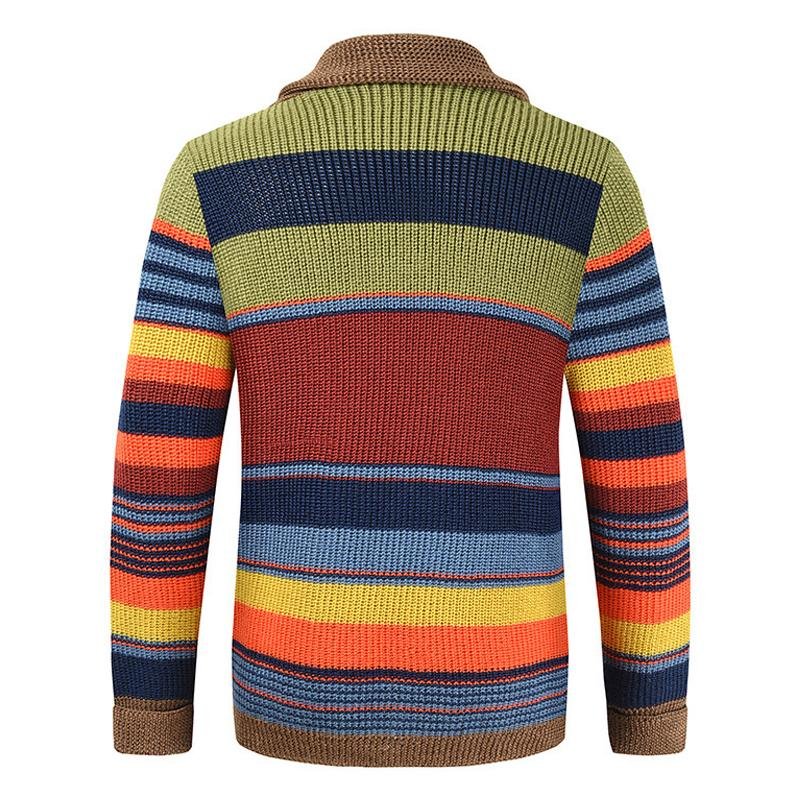 Isis | Stylish colorblock cardigan with lapel collar - Image 16