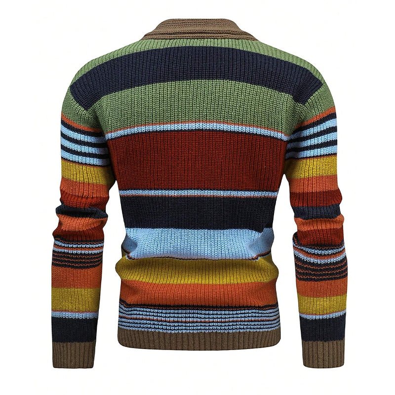 Isis | Stylish colorblock cardigan with lapel collar - Image 19