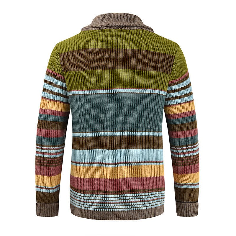 Isis | Stylish colorblock cardigan with lapel collar - Image 2