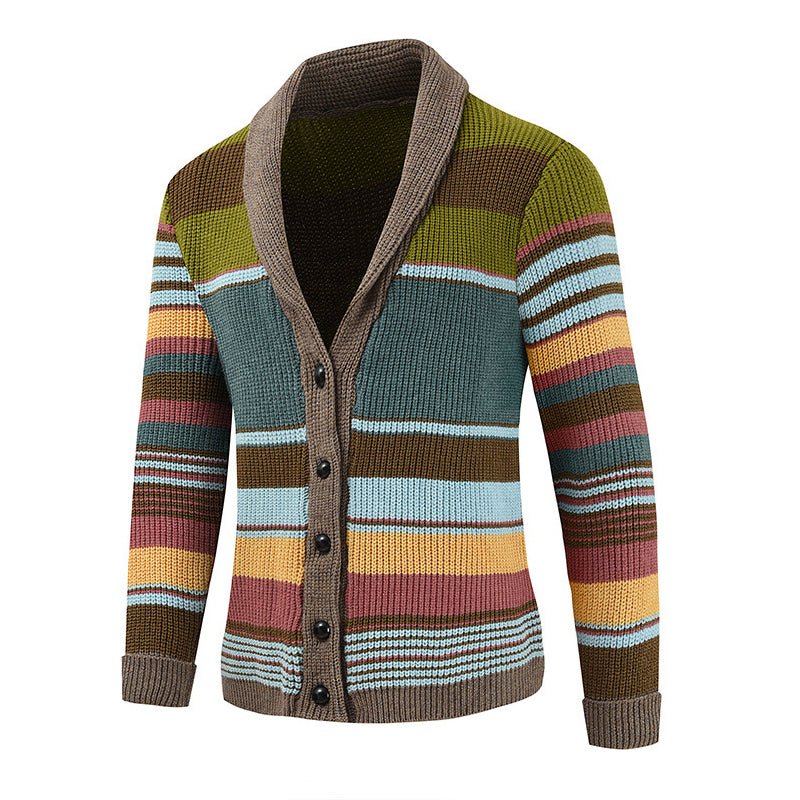 Isis | Stylish colorblock cardigan with lapel collar - Image 20