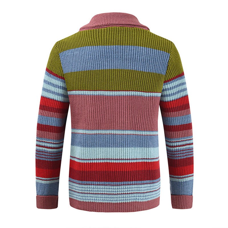 Isis | Stylish colorblock cardigan with lapel collar - Image 3
