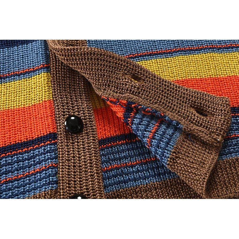Isis | Stylish colorblock cardigan with lapel collar - Image 5