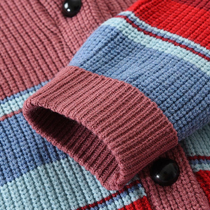 Isis | Stylish colorblock cardigan with lapel collar - Image 8