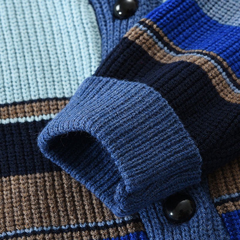 Isis | Stylish colorblock cardigan with lapel collar - Image 9