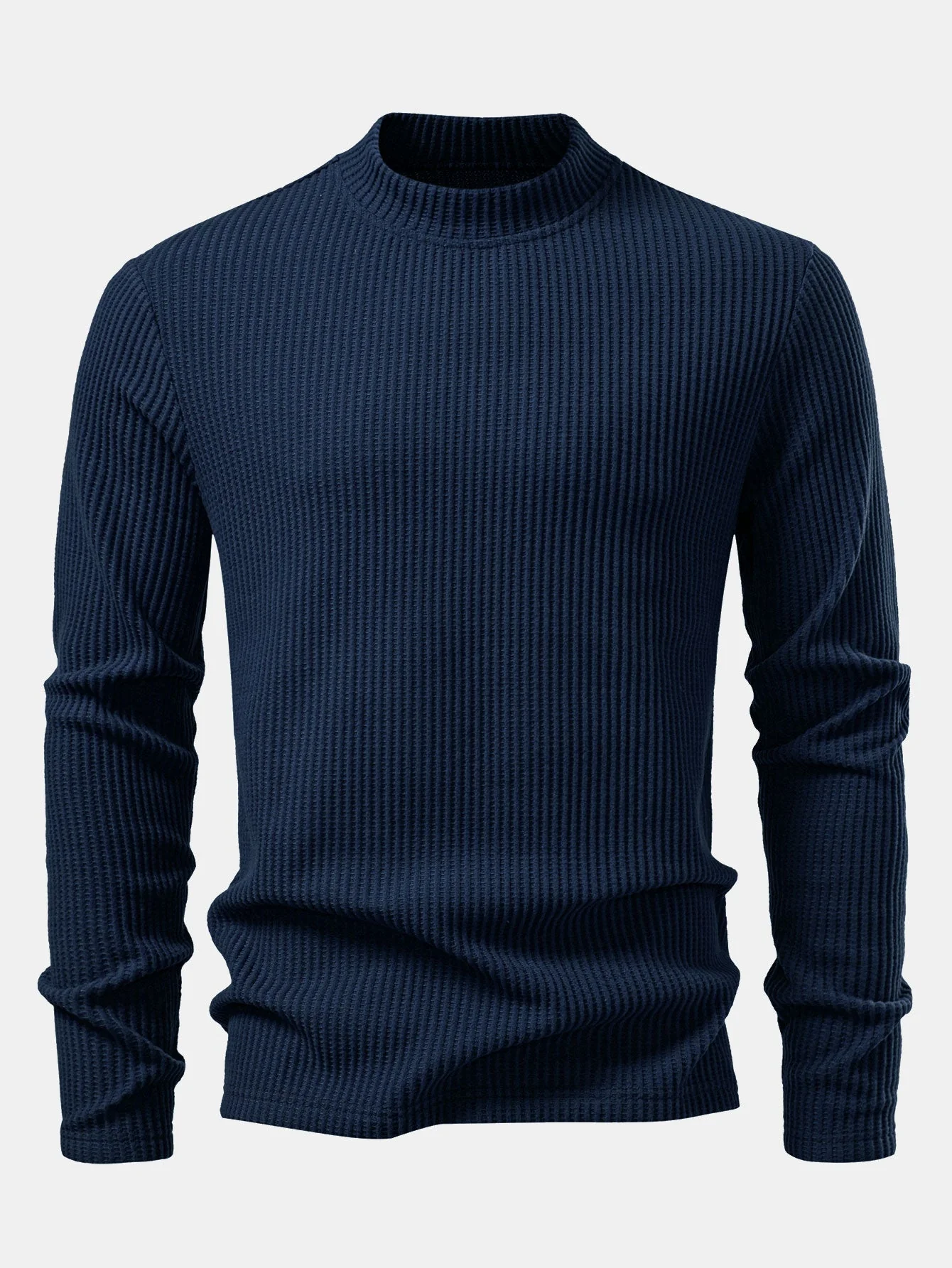 Ismael® | Long Sleeve Waffle Mock Neck T-Shirt - Image 10