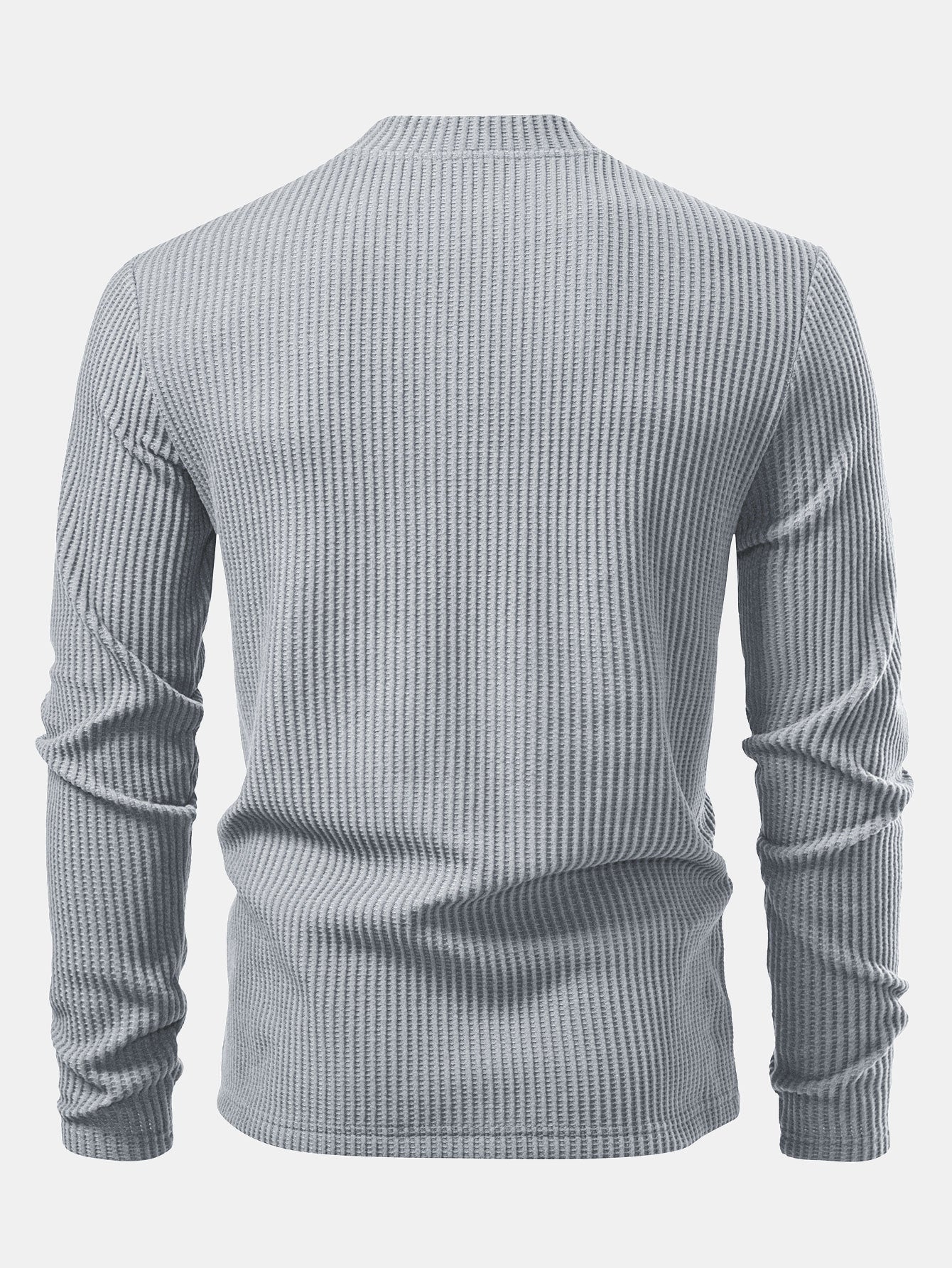 Ismael® | Long Sleeve Waffle Mock Neck T-Shirt - Image 9