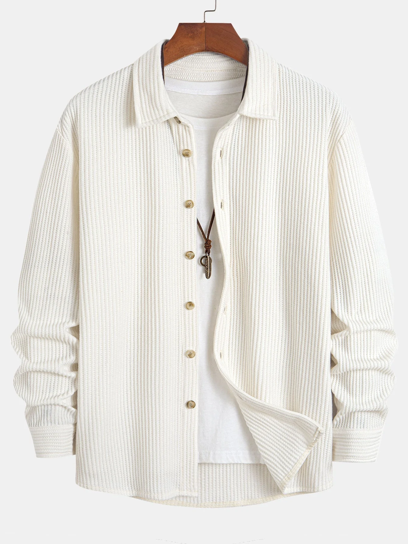 Israel® | Long Sleeved Waffle Button Up Shirt - Image 3
