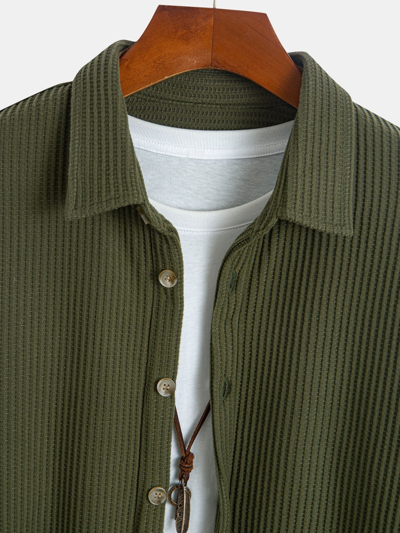 Israel® | Long Sleeved Waffle Button Up Shirt - Image 7