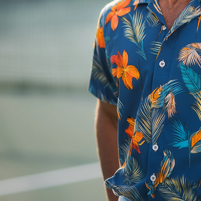 Israel | Men'S Summer Fashion Polyester Blended Printed Short Sleeve Shirt - Image 3