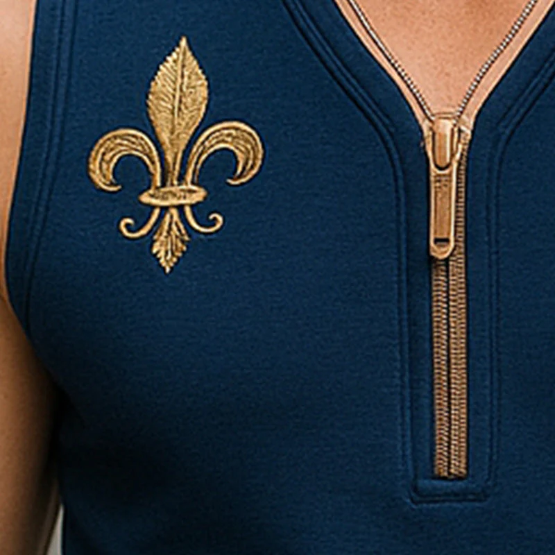 Israel | Men'S Summer Light Business Embroidery Knitted Tank Top - Image 3