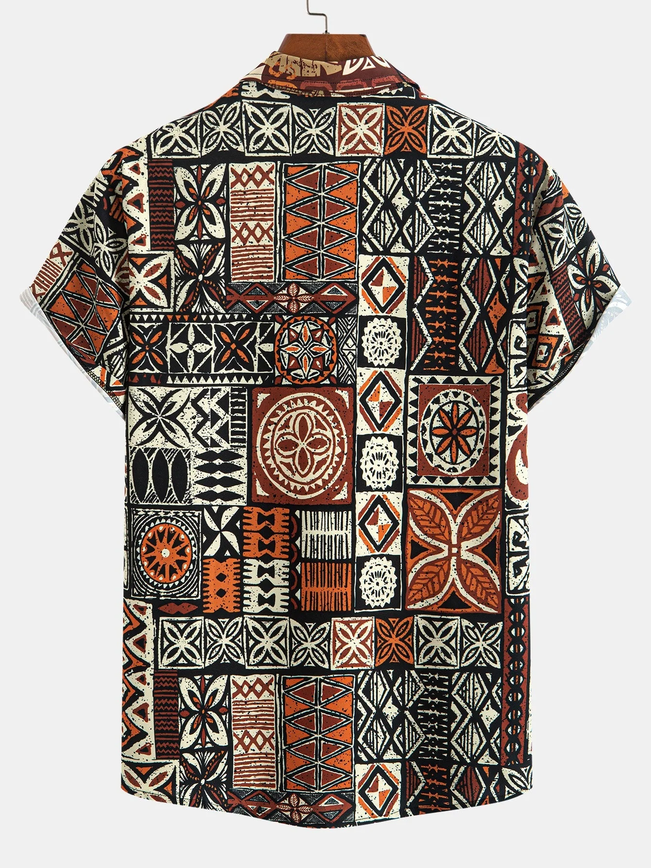 Italo® | Ethnic Geometry Print Button Up Shirt - Image 2