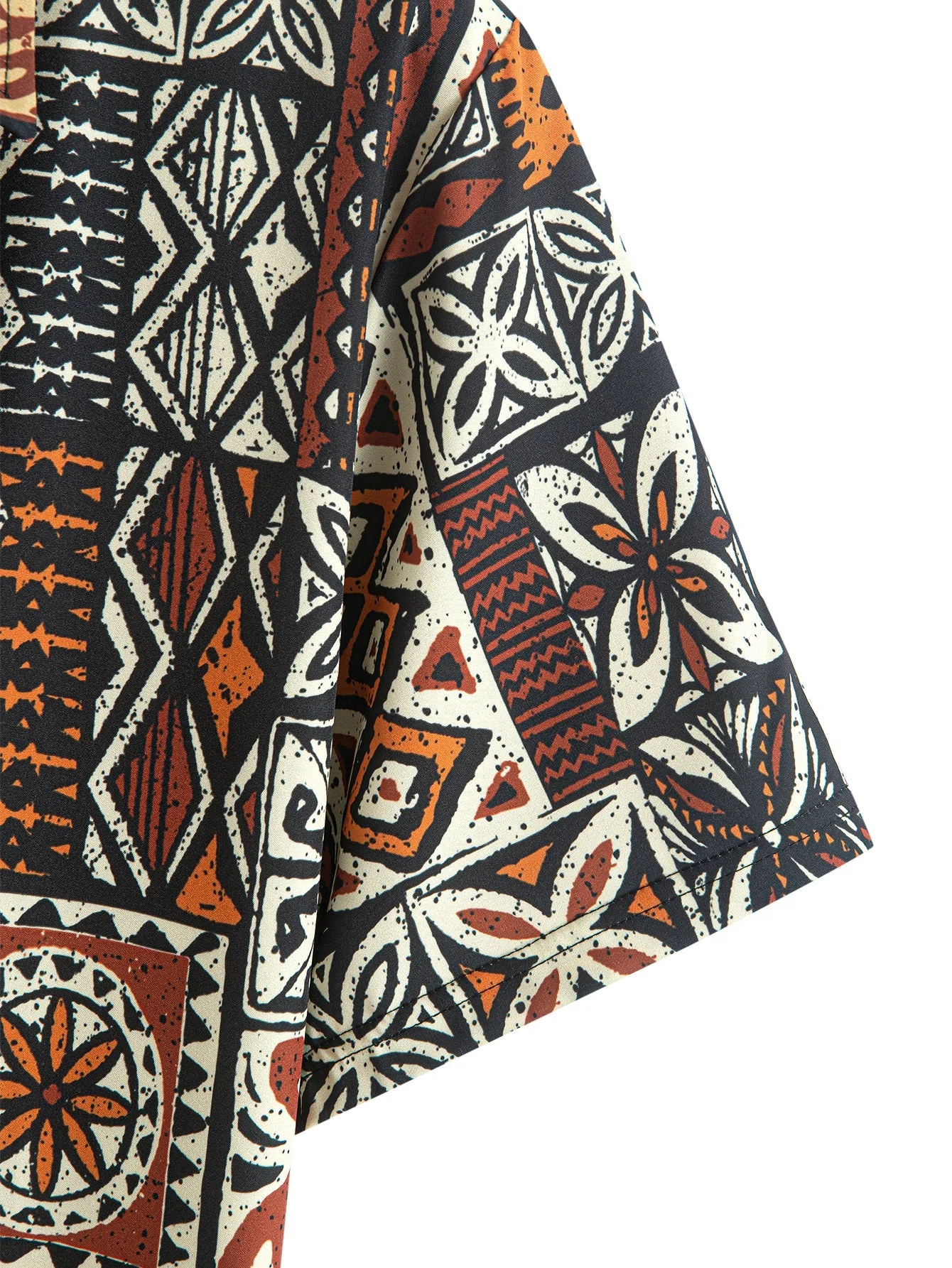 Italo® | Ethnic Geometry Print Button Up Shirt - Image 4