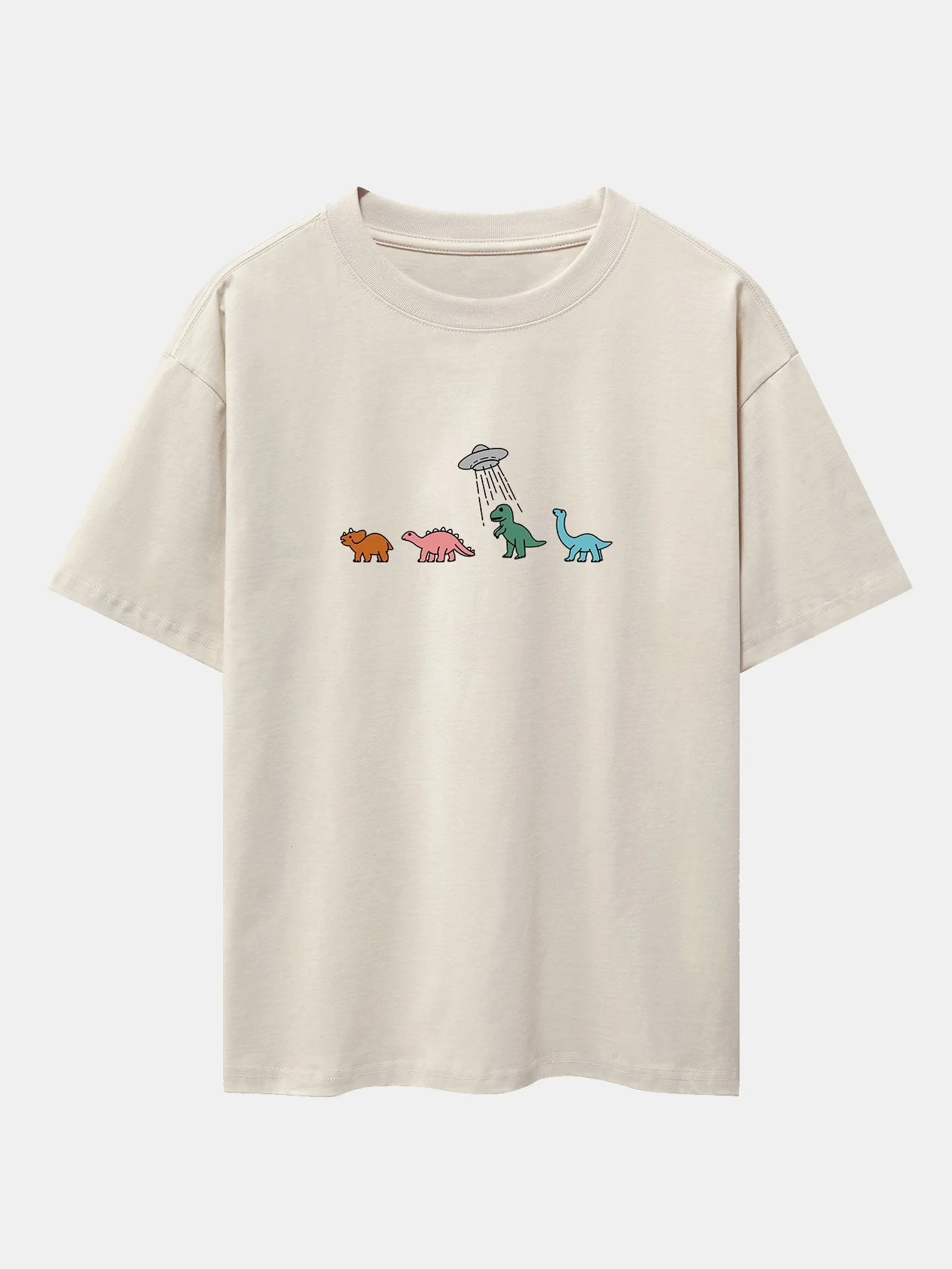 Iván® | Cartoon Dinosaur Print Heavy Weight Oversize T-Shirt - Image 2