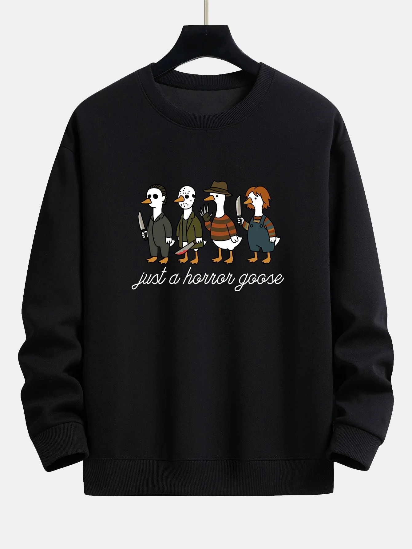 Iván® | Halloween Horror Goose Print Relax Fit Sweatshirt - Image 3