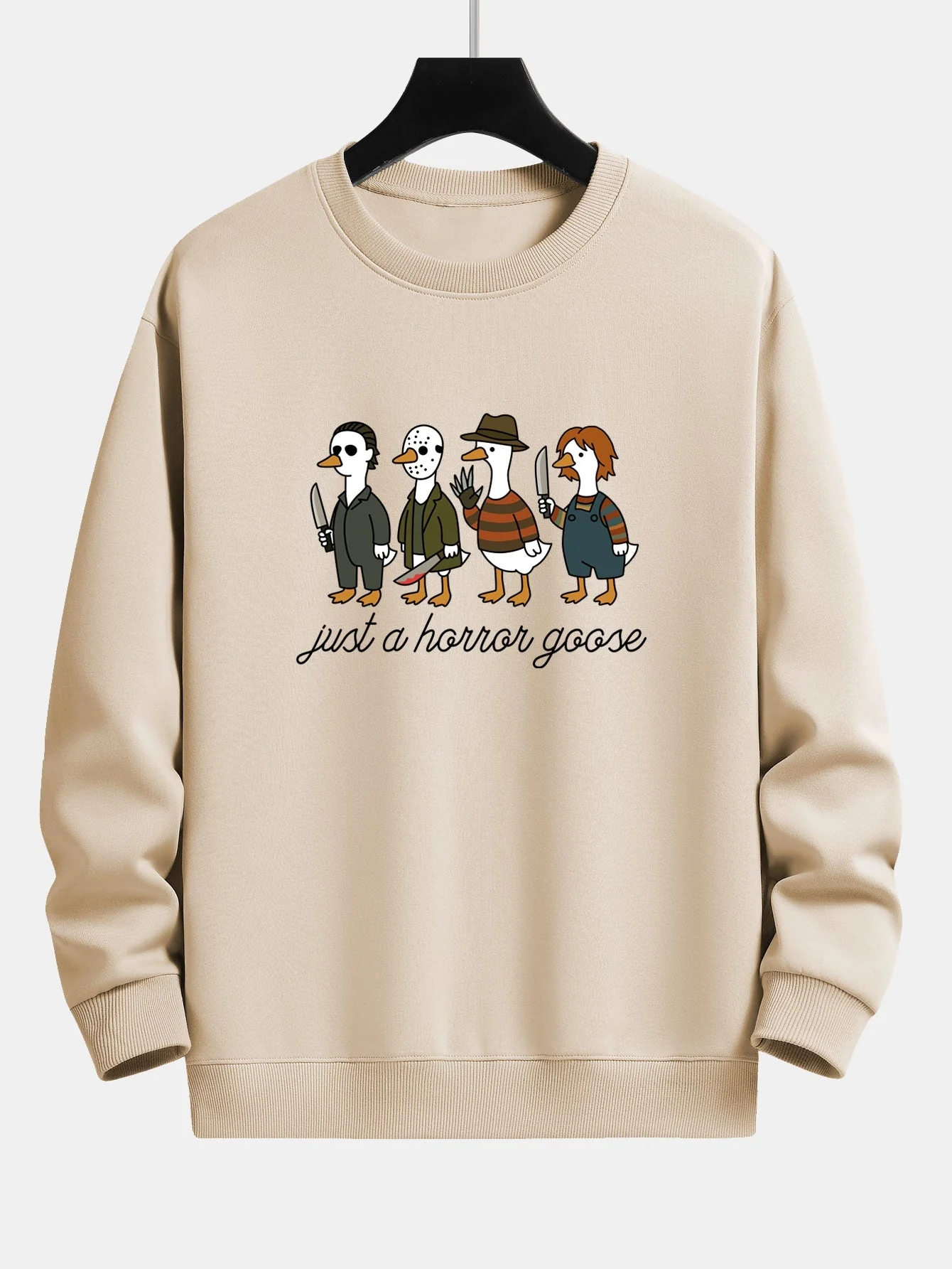 Iván® | Halloween Horror Goose Print Relax Fit Sweatshirt - Image 5