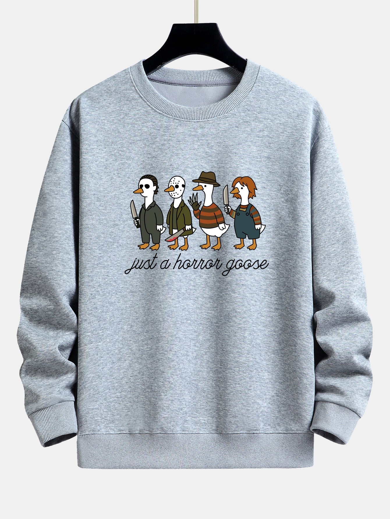 Iván® | Halloween Horror Goose Print Relax Fit Sweatshirt - Image 6