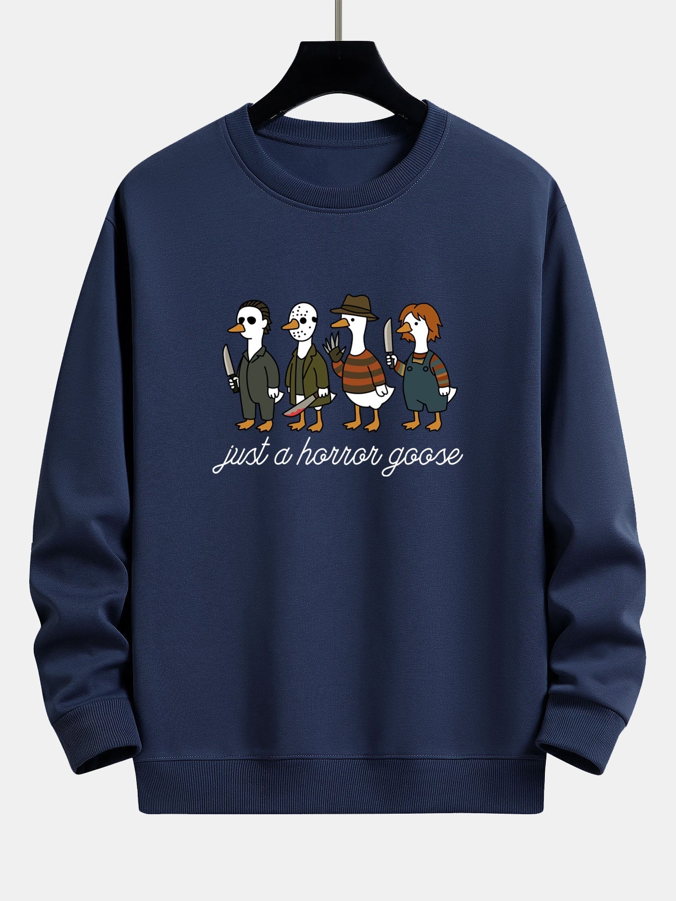 Iván® | Halloween Horror Goose Print Relax Fit Sweatshirt - Image 7