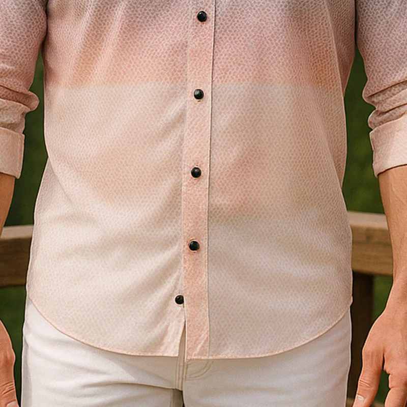 Ivan | Men'S Summer Gradient Print Cotton Long Sleeve Shirt - Image 4