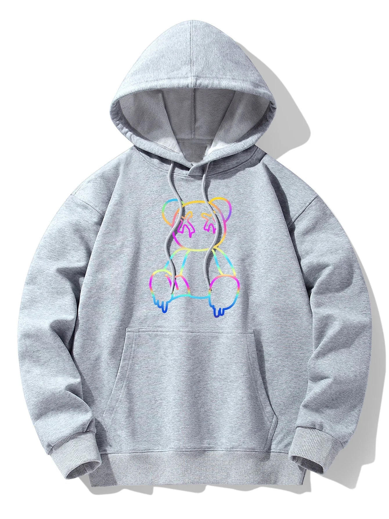 Ivar | Gradient Dissolving Bear Print Drop Shoulder Relaxed Hoodie - Image 10